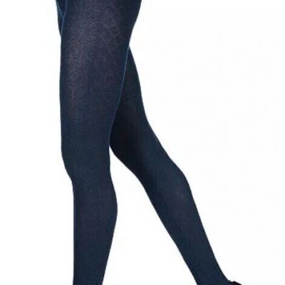 MEMOI BLACK CROSSING  DIAMONDS COTTON BLEND SWEATER TIGHTS